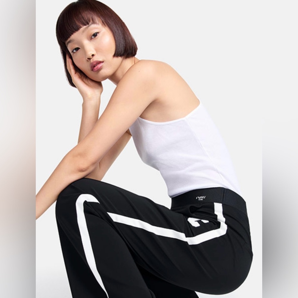 Cambio “Roseline” Side Stripe Pants Black Size 6 (36) Zip Ankles - Picture 2 of 14